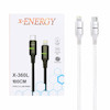 کابل شارژ 1 متری فست Type-C to Lightning برند X-Energy مدل X-360 L رنگ سفید کد 30463