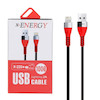 کابل شارژ 1 متری فست USB to Lightning برند X-Energy مدل X-220 رنگ مشکی قرمز کد 30464