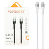 کابل شارژ 1 متری فست Type-C to Type-C برند X-Energy مدل X-331 C رنگ سفید کد 30468