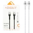 کابل شارژ 1 متری فست Type-C to Type-C برند X-Energy مدل X-331 C رنگ سفید کد 30468