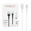 کابل شارژ 1 متری فست USB to Type-C برند X-Energy مدل X-331 رنگ سفید کد 30470