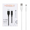 کابل شارژ 1 متری فست USB to Type-C برند X-Energy مدل X-330 رنگ سفید کد 30471