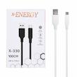 کابل شارژ 1 متری فست USB to Type-C برند X-Energy مدل X-330 رنگ سفید کد 30471