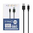 کابل شارژ 1 متری فست USB to MicroUSB برند X-Energy مدل X-110 رنگ مشکی کد 30473