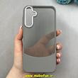 قاب گوشی Galaxy A15 سامسونگ دوتیکه شفاف طرح چرم لنز فلزی لاکچری خاکستری کد 100028