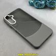 قاب گوشی Galaxy A15 سامسونگ دوتیکه شفاف طرح چرم لنز فلزی لاکچری خاکستری کد 100028