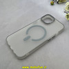قاب گوشی iPhone 13 / iPhone 14 آیفون مات مگ سیف دار Magsafe Hard اورجینال یونیک کیس Unique Case Focus خاکستری کد 1-15-100215