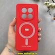 قاب گوشی Redmi Note 14 Pro 4G شیائومی سیلیکونی دیفندر Diffender طرح مگ سیف محافظ لنزدار قرمز کد 1-15-100405