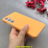 قاب گوشی Galaxy A55 سامسونگ سیلیکونی پاستیلی اورجینال Case پاک کنی داخل مخملی درجه یک نارنجی کد 100060