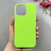 قاب گوشی iPhone 16 Pro Max آیفون سیلیکونی پاستیلی اورجینال Case پاک کنی داخل مخملی درجه یک سبز فسفری کد 100066