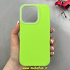 قاب گوشی iPhone 16 Pro آیفون سیلیکونی پاستیلی اورجینال Case پاک کنی داخل مخملی درجه یک سبز فسفری کد 100068