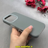 قاب گوشی iPhone 16 Pro آیفون سیلیکونی پاستیلی اورجینال Case پاک کنی داخل مخملی درجه یک طوسی کد 100069