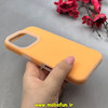 قاب گوشی iPhone 16 Pro آیفون سیلیکونی پاستیلی اورجینال Case پاک کنی داخل مخملی درجه یک نارنجی کد 100072