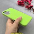 قاب گوشی iPhone 16 آیفون سیلیکونی پاستیلی اورجینال Case پاک کنی داخل مخملی درجه یک سبز فسفری کد 100073