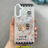 قاب گوشی Galaxy A15 سامسونگ ماربل هولوگرامی سخت HARD فانتزی دکمه کرومی طرح گربه کد 100125