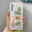 قاب گوشی Galaxy A16 سامسونگ ماربل هولوگرامی سخت HARD فانتزی دکمه کرومی طرح کارتونی کد 100128