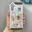 قاب گوشی Galaxy A26 سامسونگ ماربل هولوگرامی سخت HARD فانتزی دکمه کرومی طرح گربه کد 100140