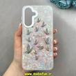 قاب گوشی Galaxy A26 سامسونگ ماربل هولوگرامی سخت HARD فانتزی دکمه کرومی طرح پروانه کد 100141