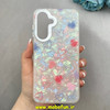 قاب گوشی Galaxy A56 سامسونگ ماربل هولوگرامی سخت HARD فانتزی دکمه کرومی طرح قلب کد 100155