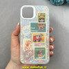 قاب گوشی iPhone 13 / iPhone 14 آیفون ماربل هولوگرامی سخت HARD فانتزی دکمه کرومی طرح کارتونی کد 100168