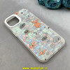 قاب گوشی iPhone 13 / iPhone 14 آیفون ماربل هولوگرامی سخت HARD فانتزی دکمه کرومی طرح سگ کیوت کد 100169