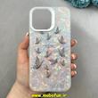 قاب گوشی iPhone 14 Pro Max آیفون ماربل هولوگرامی سخت HARD فانتزی دکمه کرومی طرح پروانه کد 100176
