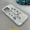 قاب گوشی iPhone 14 Pro Max آیفون ماربل هولوگرامی سخت HARD فانتزی دکمه کرومی طرح پروانه کد 100176