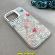 قاب گوشی iPhone 15 Pro Max آیفون ماربل هولوگرامی سخت HARD فانتزی دکمه کرومی طرح قلب کد 100179