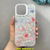قاب گوشی iPhone 16 Pro Max آیفون ماربل هولوگرامی سخت HARD فانتزی دکمه کرومی طرح قلب کد 100181
