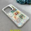 قاب گوشی Redmi Note 14 5G شیائومی ماربل هولوگرامی سخت HARD فانتزی دکمه کرومی طرح کارتونی کد 100191