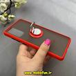 قاب گوشی Galaxy S20 FE سامسونگ پشت مات هولدر دار انگشتی مگنتی قرمز کد 93037