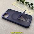 قاب گوشی iPhone 13 / iPhone 14 آیفون اورجینال برلیا Berlia ضد ضربه مات هولدر دار مگ سیف دار محافظ لنزدار رینگی بنفش کد 93134