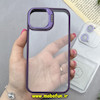 قاب گوشی iPhone 13 / iPhone 14 آیفون اورجینال OKSHI متال کیس Metal اورجینال CASE PRO طرح پشت طلق شفاف دور سیلیکونی استندشو فلزی محافظ لنزدار رینگی بنفش کد 93140