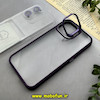 قاب گوشی iPhone 13 / iPhone 14 آیفون اورجینال OKSHI متال کیس Metal اورجینال CASE PRO طرح پشت طلق شفاف دور سیلیکونی استندشو فلزی محافظ لنزدار رینگی بنفش کد 93140