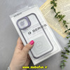 قاب گوشی iPhone 13 / iPhone 14 آیفون اورجینال OKSHI متال کیس Metal اورجینال CASE PRO طرح پشت طلق شفاف دور سیلیکونی استندشو فلزی محافظ لنزدار رینگی بنفش کد 93140