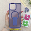 قاب گوشی iPhone 14 Pro Max آیفون اورجینال برلیا Berlia ضد ضربه مات هولدر دار مگ سیف دار محافظ لنزدار رینگی بنفش کد 93154