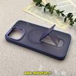 قاب گوشی iPhone 14 Pro Max آیفون اورجینال برلیا Berlia ضد ضربه مات هولدر دار مگ سیف دار محافظ لنزدار رینگی بنفش کد 93154