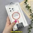 قاب گوشی iPhone 14 Pro Max آیفون اورجینال Classic Fit مگ سیف دار طلقی شیشه ای شفاف دکمه کرومی نارنجی کد 93155