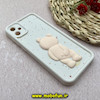 قاب گوشی Galaxy A05 سامسونگ سیلیکونی Solid عروسکی برجسته محافظ لنزدار طرح خرس تدی کیوت کرم کد 93183