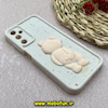 قاب گوشی Galaxy A05S سامسونگ سیلیکونی Solid عروسکی برجسته محافظ لنزدار طرح خرس تدی کیوت کرم کد 93184