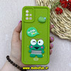 قاب گوشی Galaxy A51 سامسونگ سیلیکونی Solid عروسکی برجسته محافظ لنزدار طرح غورباقه کیوت سبز کد 93191