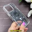 قاب گوشی iPhone 16 Pro آیفون اورجینال spigen طرح Ultra HYBRID CRYSTAL طلقی شیشه ای مگ سیف دار شفاف طرح تکنولوژی کد 93208