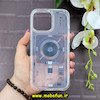 قاب گوشی iPhone 16 Pro Max آیفون اورجینال spigen طرح Ultra HYBRID CRYSTAL طلقی شیشه ای مگ سیف دار شفاف طرح تکنولوژی کد 93210