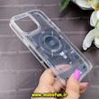 قاب گوشی iPhone 16 Pro Max آیفون اورجینال spigen طرح Ultra HYBRID CRYSTAL طلقی شیشه ای مگ سیف دار شفاف طرح تکنولوژی کد 93210