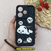 قاب گوشی Redmi 13 4G / Redmi 13 5G / Redmi 13X / Poco M6 4G شیائومی سیلیکونی Solid عروسکی برجسته محافظ لنزدار پاندا مشکی کد 93235