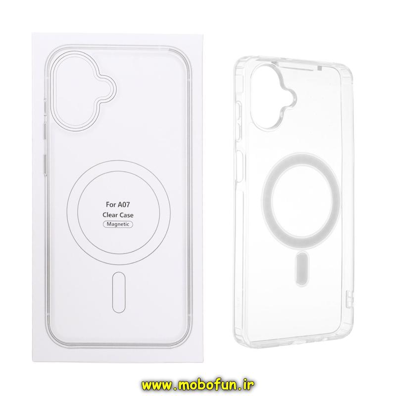 قاب گوشی Galaxy A07 سامسونگ اورجینال اسپیس مگ سیف Space Mag safe طرح طلقی شیشه ای شفاف کد 93374