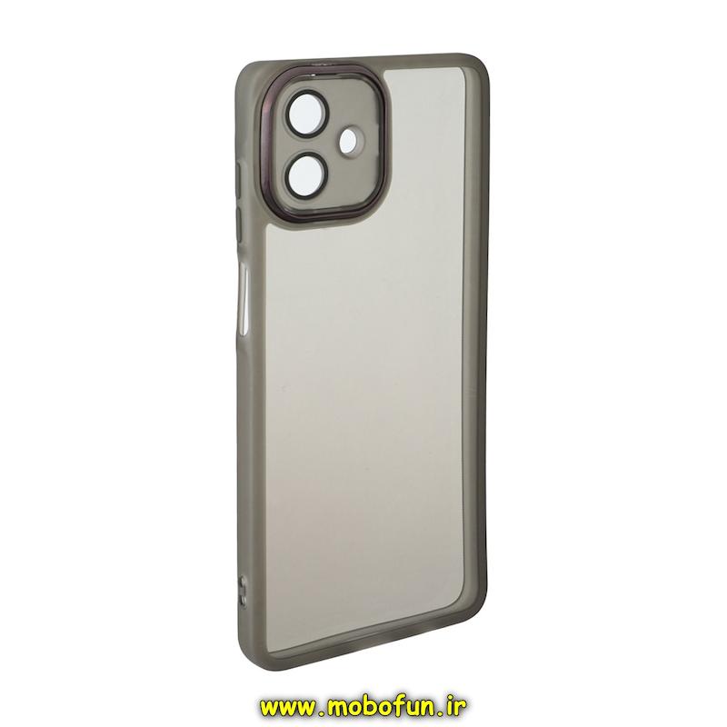 قاب گوشی Galaxy A07 سامسونگ اورجینال متال کیس Metal طرح ژله ای شفاف محافظ لنز دار مشکی کد 93375