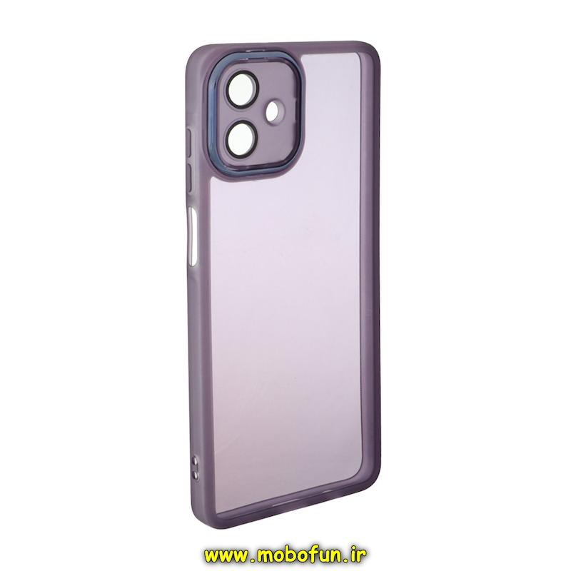 قاب گوشی Galaxy A07 سامسونگ اورجینال متال کیس Metal طرح ژله ای شفاف محافظ لنز دار بنفش کد 93377