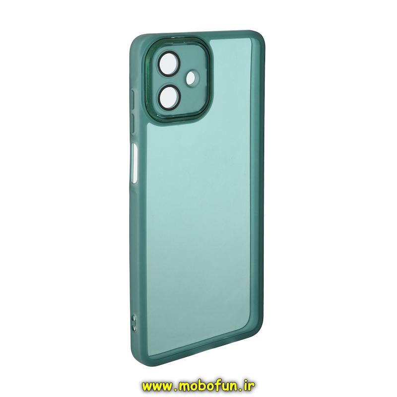قاب گوشی Galaxy A07 سامسونگ اورجینال متال کیس Metal طرح ژله ای شفاف محافظ لنز دار سبز کد 93378
