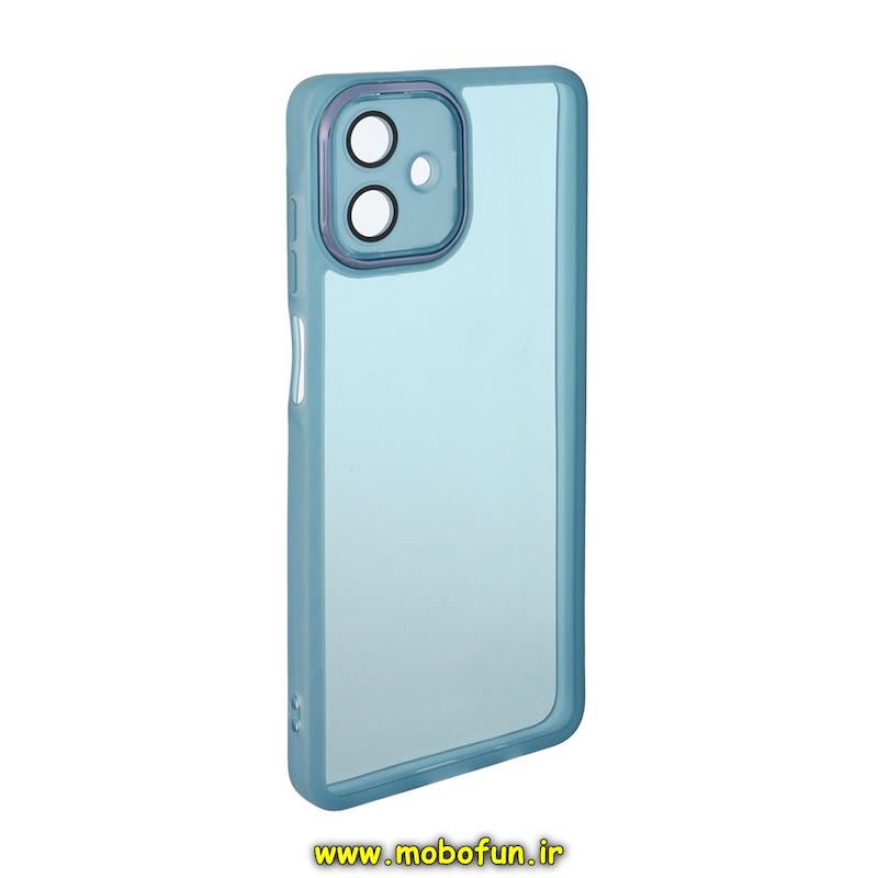 قاب گوشی Galaxy A07 سامسونگ اورجینال متال کیس Metal طرح ژله ای شفاف محافظ لنز دار آبی کد 93379